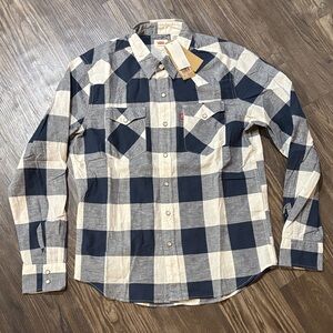 NWT Levi's checkerboard western pearl snap cowboy shirt